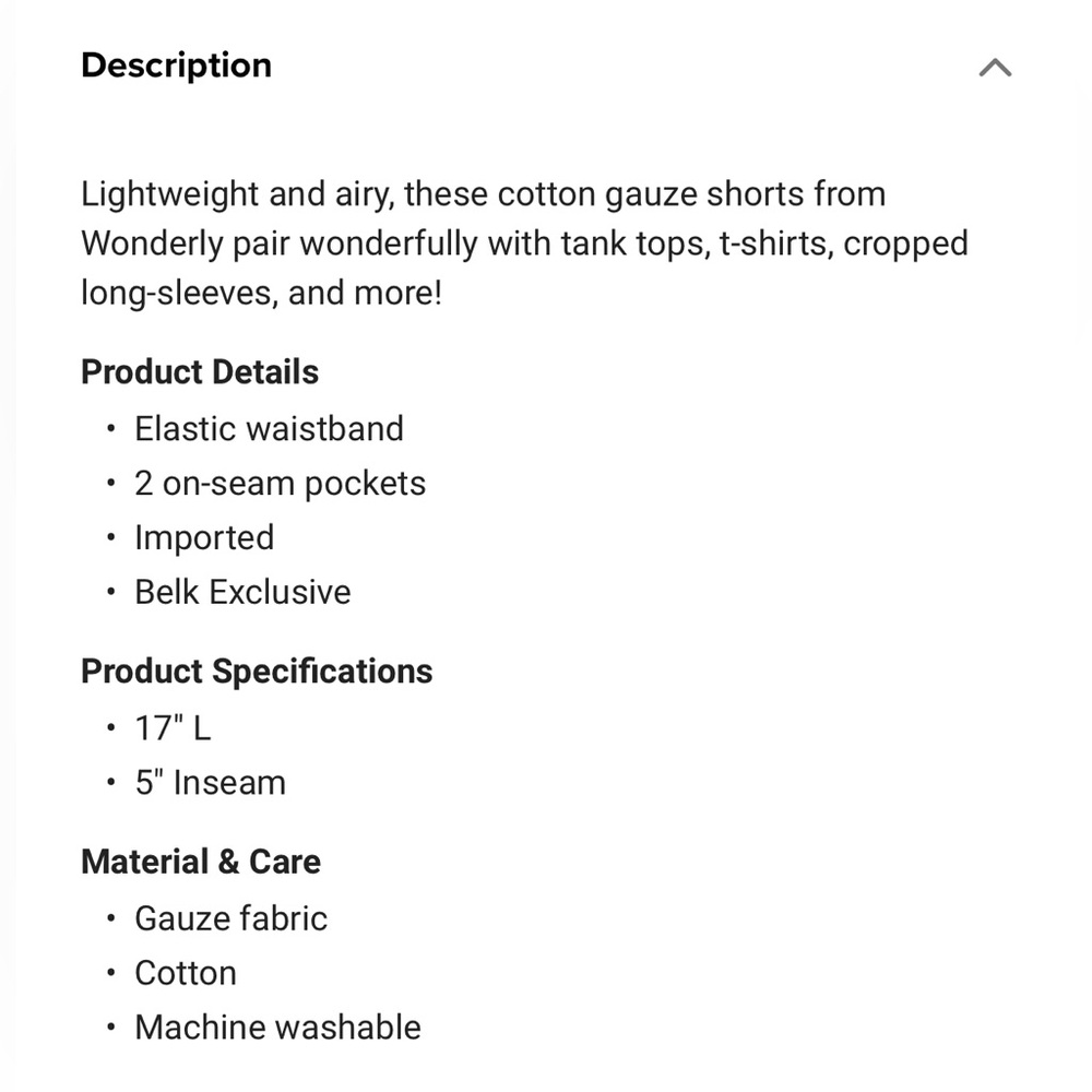 New w/ Tags Women's Wonderly High Waist Cotton Gauze Shorts Sz S Hazy Sage Color - Picture 7 of 9